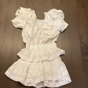 Love shack fancy white ruffle dress size small.
